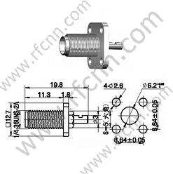 Flange do crimp do fêmea de SMA para o conector RG178 RF