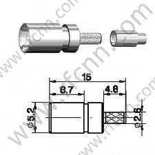MCX feminino crimp para conector RG178 RF