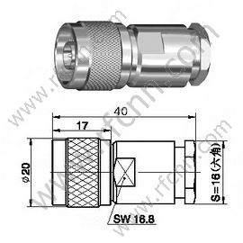 N braçadeira masculina para o conector RG213 RF