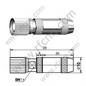1.6 / 5.6 macho para conector RG179 RF